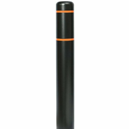 INNOPLAST BollardGard 7 1/8'' x 60'' Black Bollard Cover with Orange Reflective Stripes BC760BKO 269BC760BKO